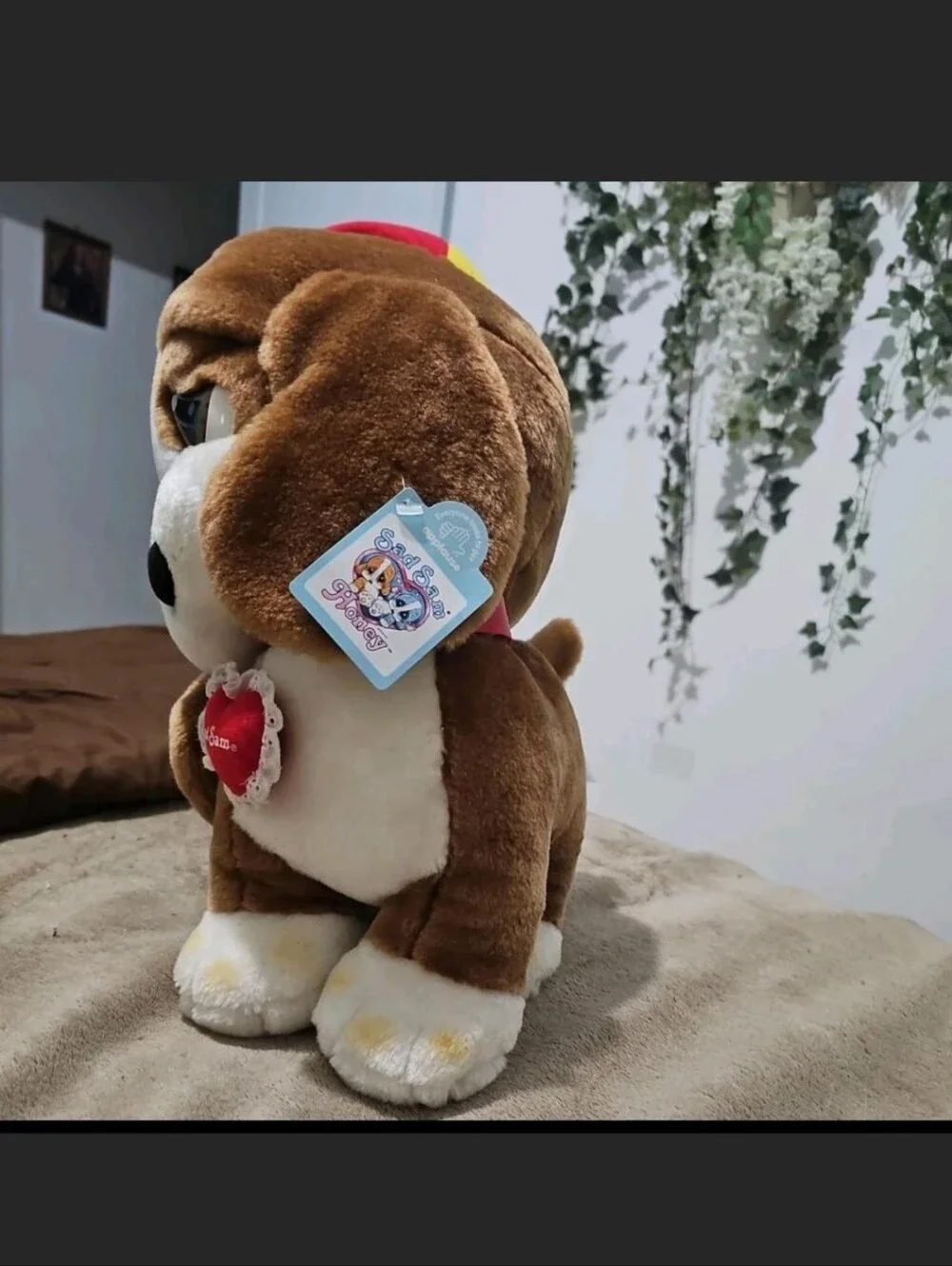 Sad Sam Plush Dog Toy - Brown and White Plush Puppy